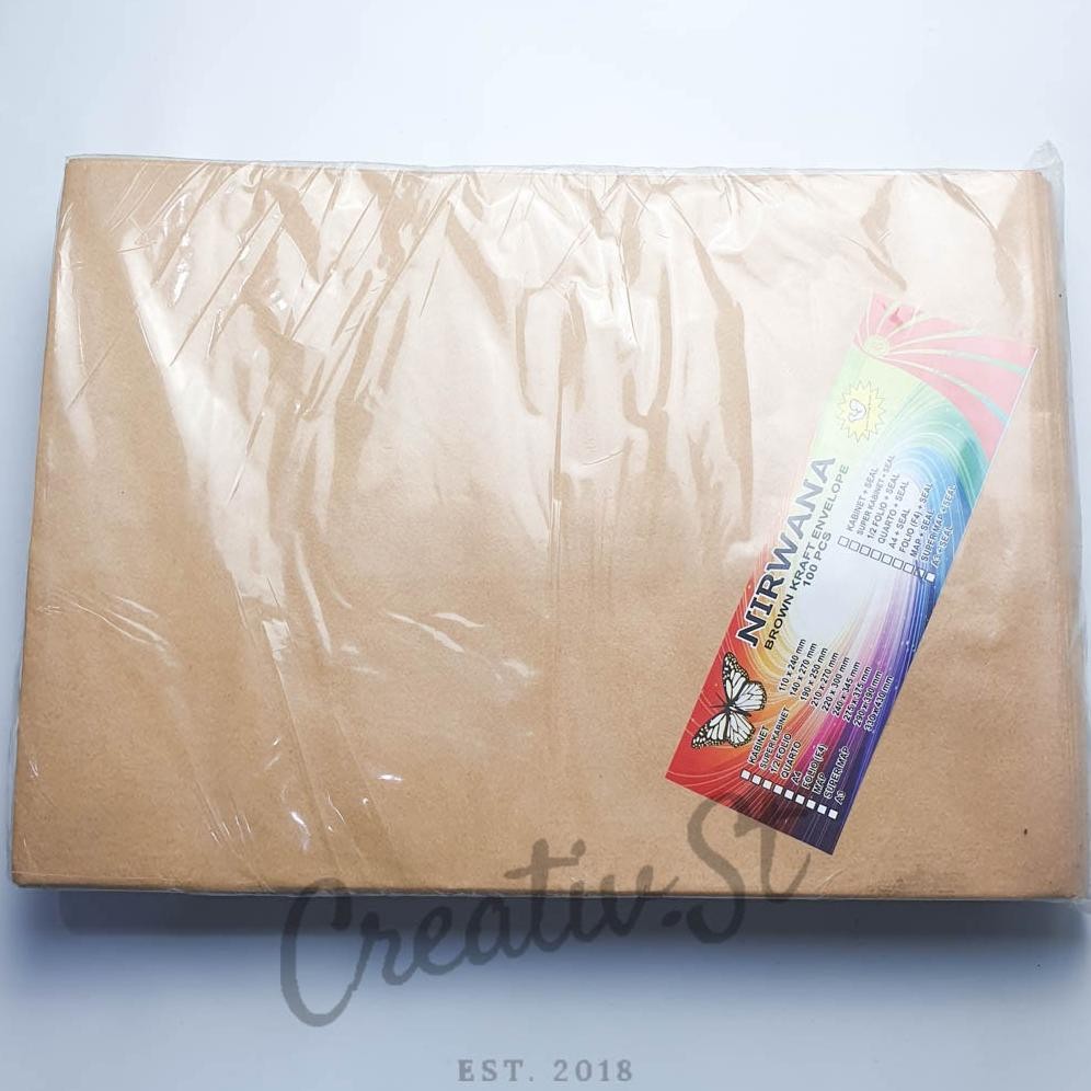 

Baru Amplop Coklat Nirwana Polos Ukuran Super Map E 29x39cm + Lem Seal