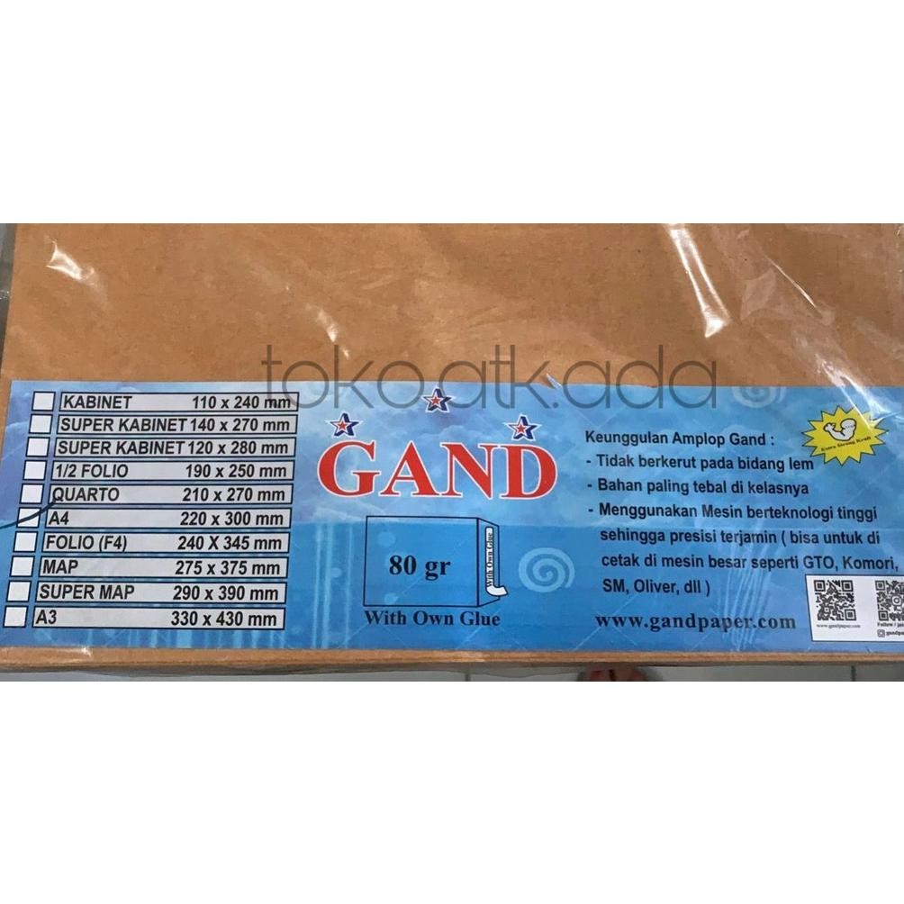 

AMPLOP COKLAT DENGAN SEAL UKURAN C (1/2 FOLIO) = 190X250 MM / MAP COKLAT DENGAN LEM ISI 100 LEMBAR RB07