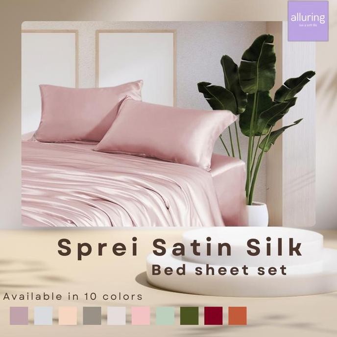 Sprei Satin Silk Premium - Alluring Satin Silk Bed Sheet Set