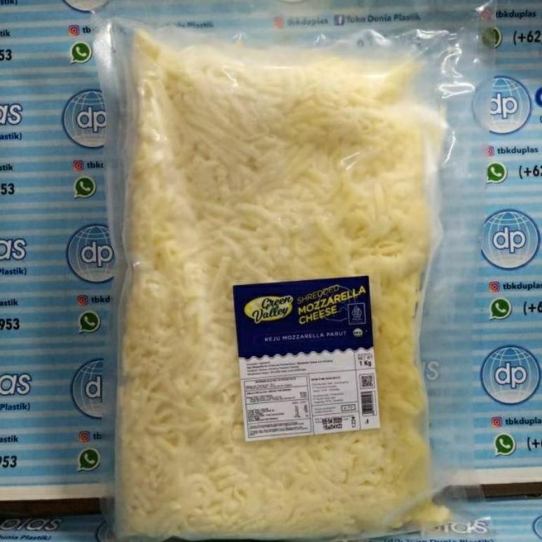 

Baru Mozzarella Green Valley 1kg - Keju Parut Pizza Topping