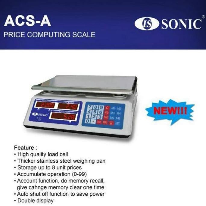 

Terlaris Timbangan Meja - Buah - Laundry Sonic Price Computering Acs-A