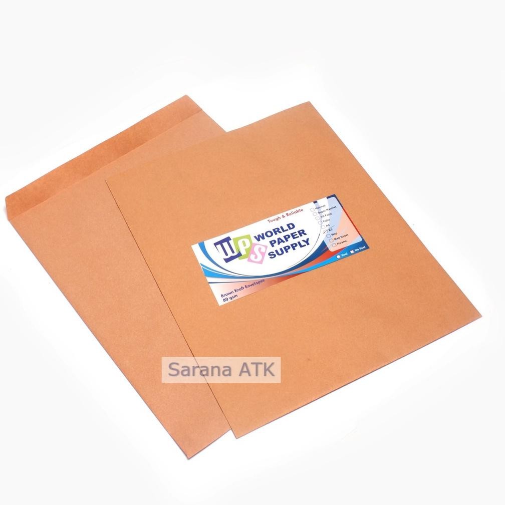 

Baru Amplop Coklat WPS Ukuran A3 (33x42,5cm) - Amplop Samson Tebal Per Pack