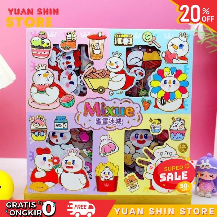

100 LEMBAR STICKER WATERPROOF STIKER MIXUE BOTOL MINUM TUMBLR VIRAL/MAINAN STIKER MIXUE/STIKER BUKU/ TEMPELAN BUKU/MAINAN TEMPELAN BEST SELLER