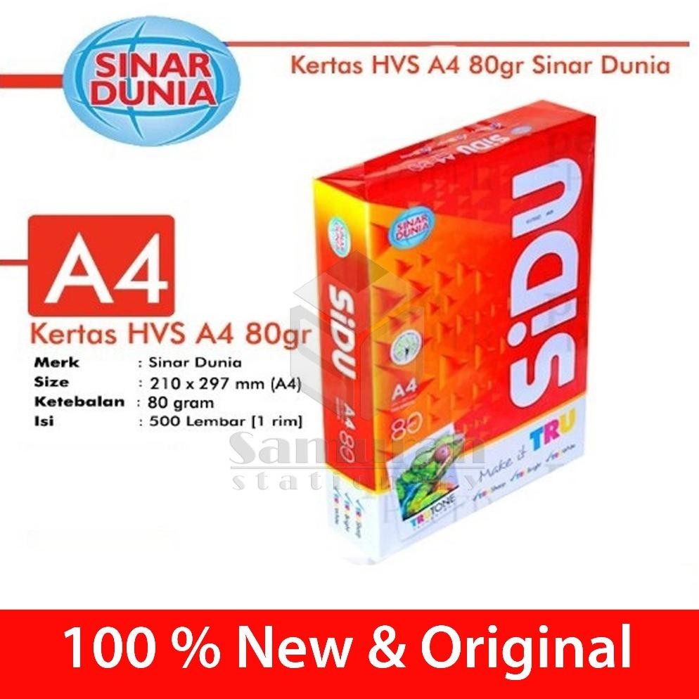 

Sale! Kertas Hvs Sidu A4 F4 60Gr/70Gr/80Gr Untuk Print & Fotokopi (1 Rim)