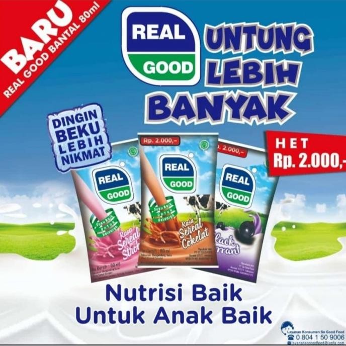 

(Expert) [!!] Susu Real Good BESAR 80ml Ecer 2000 1 DUS isi 40 PCS - susu nikmat uht diskon