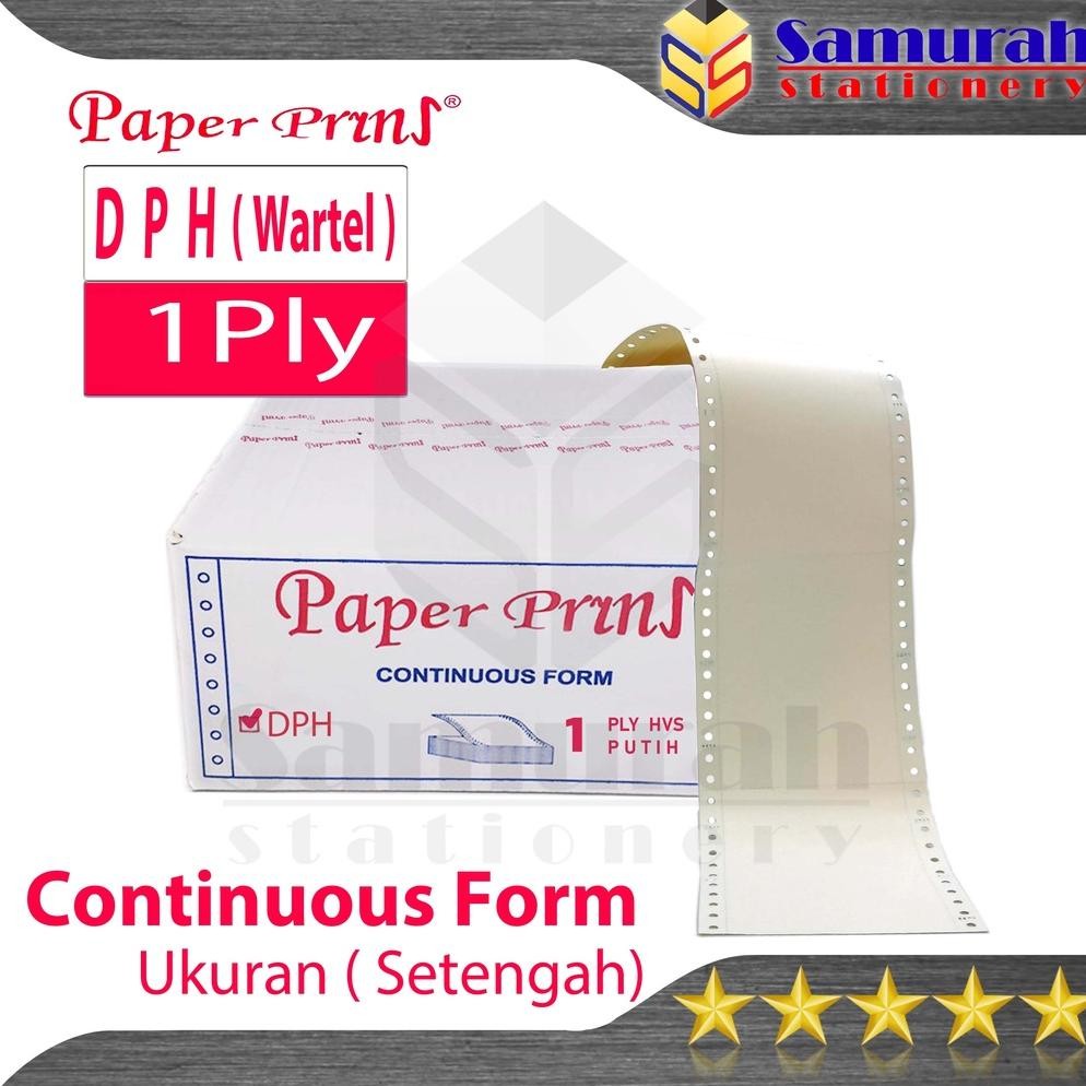 

Sale! Kertas Continuous Form 9.5 X 11.5 Wartel K1 Hvs Dph 1 Ply - Cf Paperprins