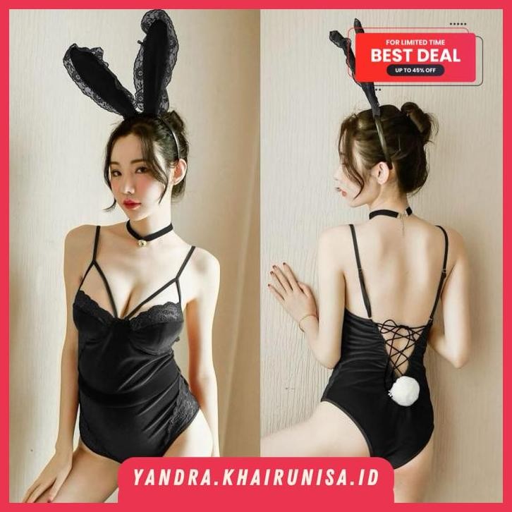 SET LEA PREMIUM VELVET SETELAN RENANG ONE PIECE SEKSI BELUDRU SWIMWEAR JUMBO COSTUME PERAN KELINCI W
