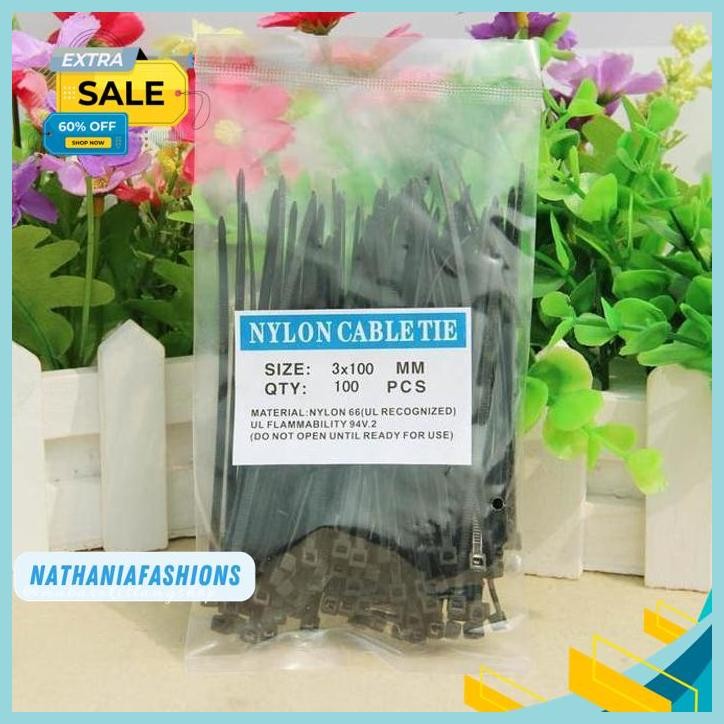

KABEL TIS 10 CM X 2.5MM CABLE TIES HITAM ISI 100PCS PAKET HEMAT !!!