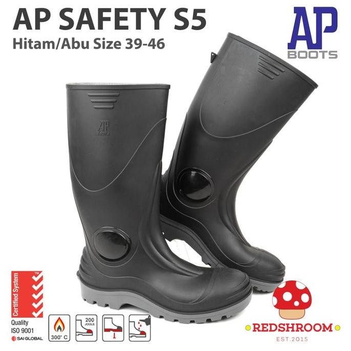 

Terlaris Sepatu Boot Tinggi Ap Boots Ap Safety S5 Black Steeltoe Midsole Karet Lokal Proyek Konstruksi Shoes