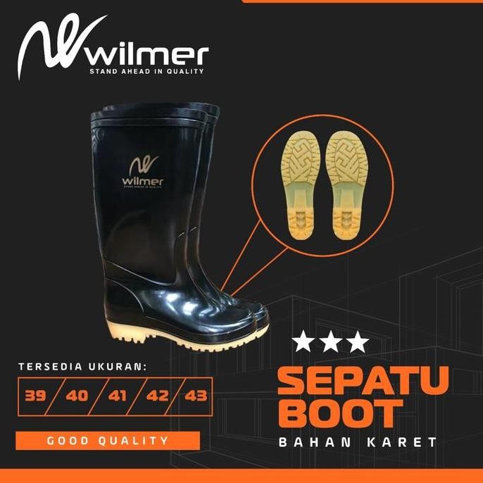 

Terlaris Sepatu Boot Karet Hitam Panjang Wilmer Sepatu Boot Safety Boot Karet