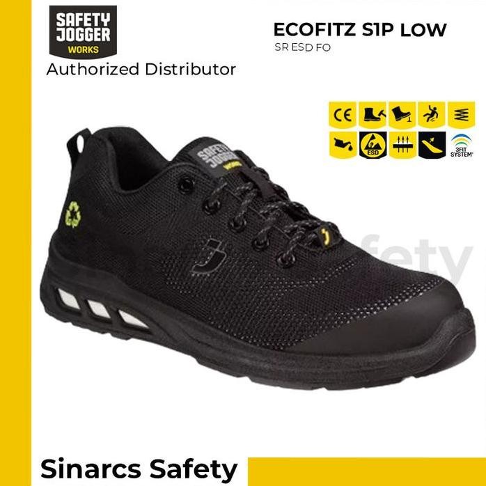 

Terlaris Sepatu Safety Jogger Ecofitz S1P Low - Black / Hitam