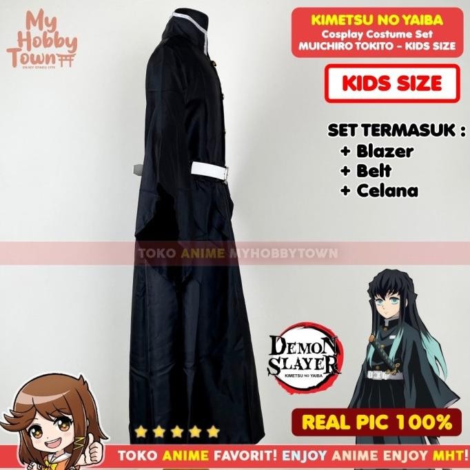 new  Kostum Cosplay Anak Muichiro Tokito KIDS SIZE Karakter Anime Kimetsu no Yaiba Demon Slayer