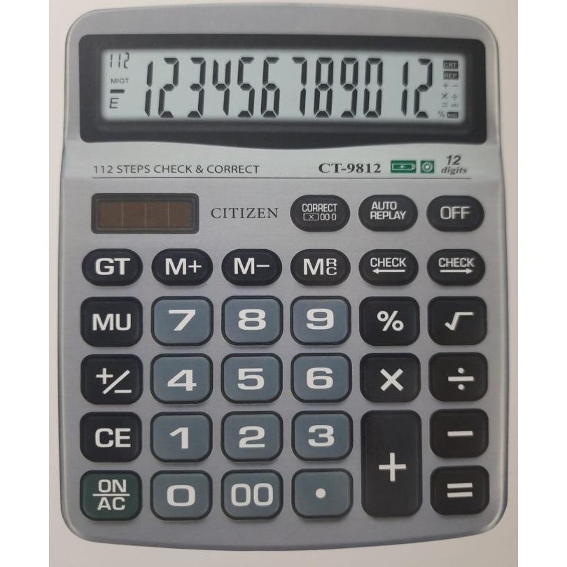 

restock CITIZEN CT-9812 Check Correct Kalkulator Cek Ulang 12 Digit LCD Besar