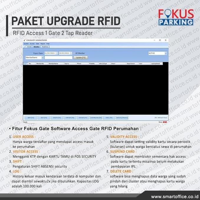 ready  Paket Cardteck RFID Access Barrier Gate 2 Reader Tap Card + Software