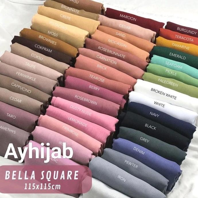 Paket Usaha Grosir Hijab Bella Square Segi Empat Polos 20pcs 1 Kodi (Random) - Kerudung, Muslim