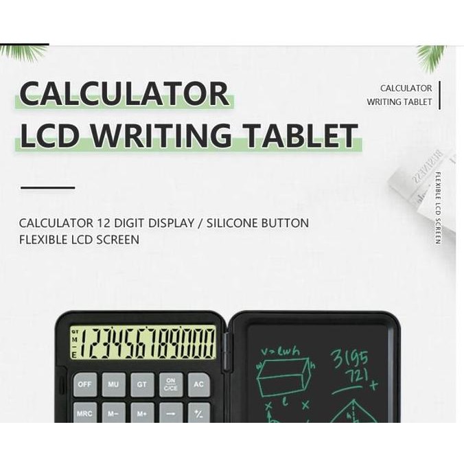 

restock Rechargeable Calculator 12 Digit with Erasable LCD Writing Pad