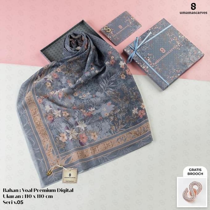 PART 2 Umama Scarves Jilbab Segiempat Motif Umama, Kerudung Voal Motif Digital Premium (Original)