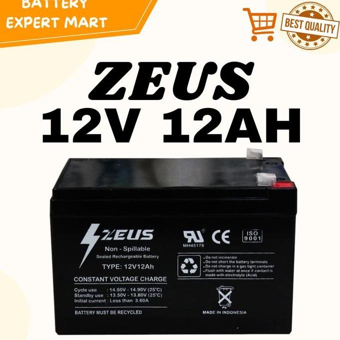 Aki Selis / Sepeda Listrik Murai Vrla 12V 12Ah Zeus Baterai Kering