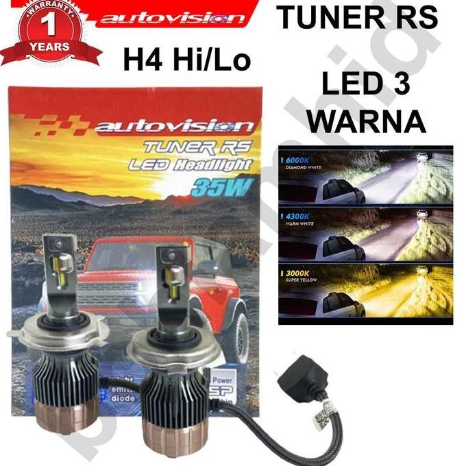 ready LED Mobil 3 Warna Autovision Tuner RS 6000K 4300K 3000K H4 H11 HB4 H7