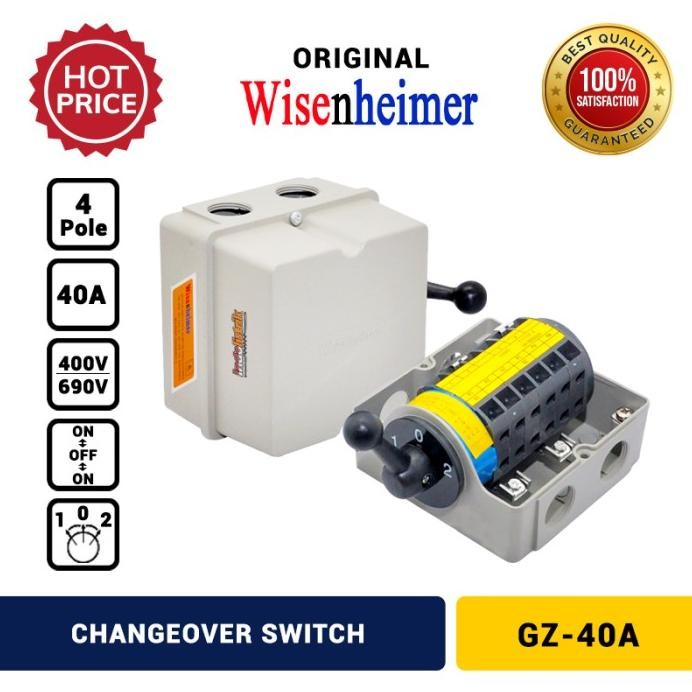 

Terlaris Change Over Switch 4P 40A Wisenheimer Cos Ohm Saklar Genset 40 A Ori