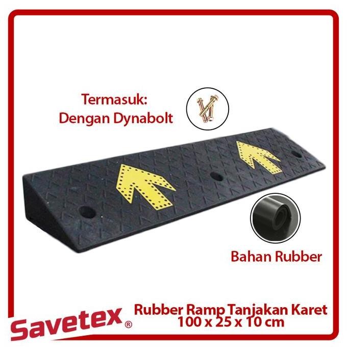 

Terlaris Rubber Ramp / Tanjakan Karet Miring / 100 X 25 X 10 Cm