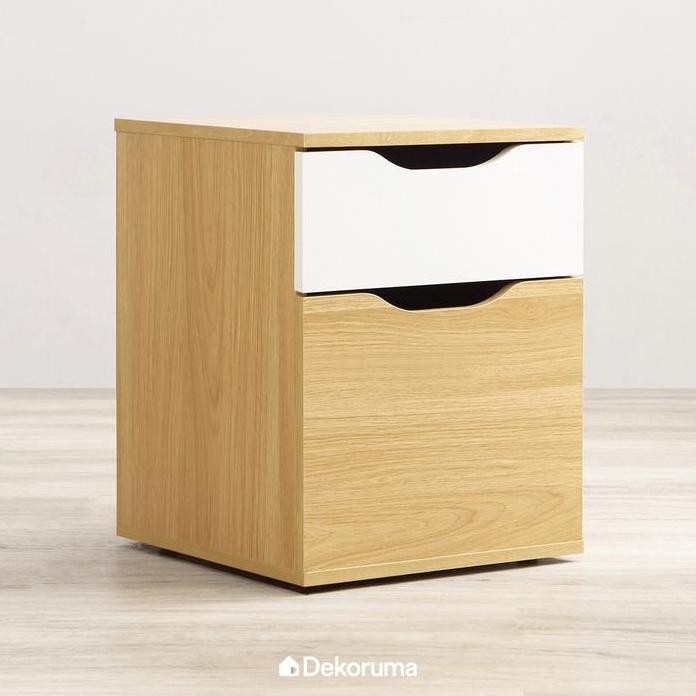 

Terlaris Dekoruma Sano Meja Nakas Minimalis Kamar Tidur 2 Laci - Bedside Table