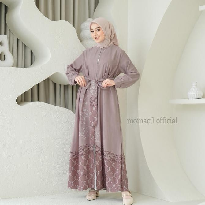 SABRINA GAMIS RAYA DRESS MUSLIM MAXMARA LUX PRINT PREMIUM Wanita Syari Lebaran Mewah