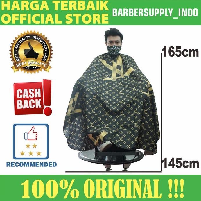 Terlaris Cape / Kep / Kain Kip / Sarung Cukur Potong Barber Salon Motif Lv Gold