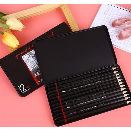 

ready Pensil Gambar Sketsa Profesional Set Isi 12 Pcs 2H-8B - Graded Pencils