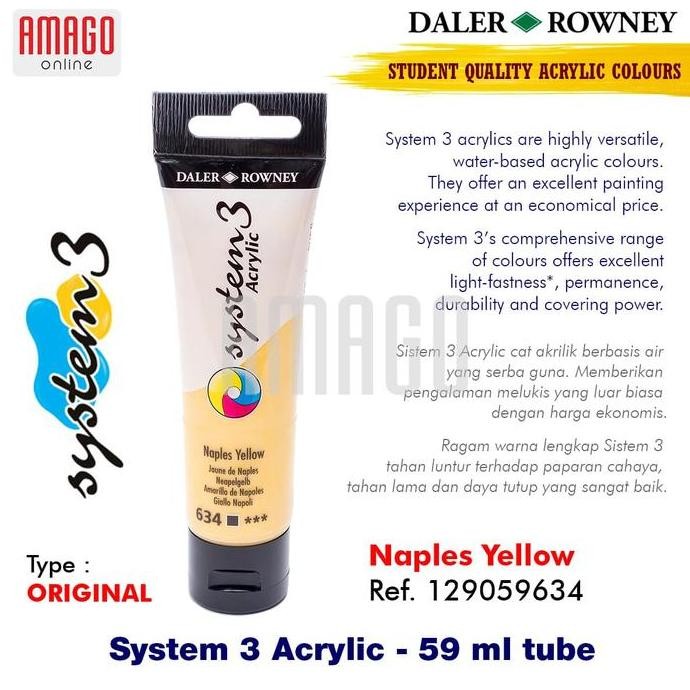 

ready DALER-ROWNEY- SYSTEM 3 ACRYLIC 59 ML - NAPLES YELLOW - 129059634