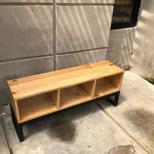 Terlaris Meja Tv Industrial Minimalis - Meja Tv Kayu Jati Belanda - Rak Tv
