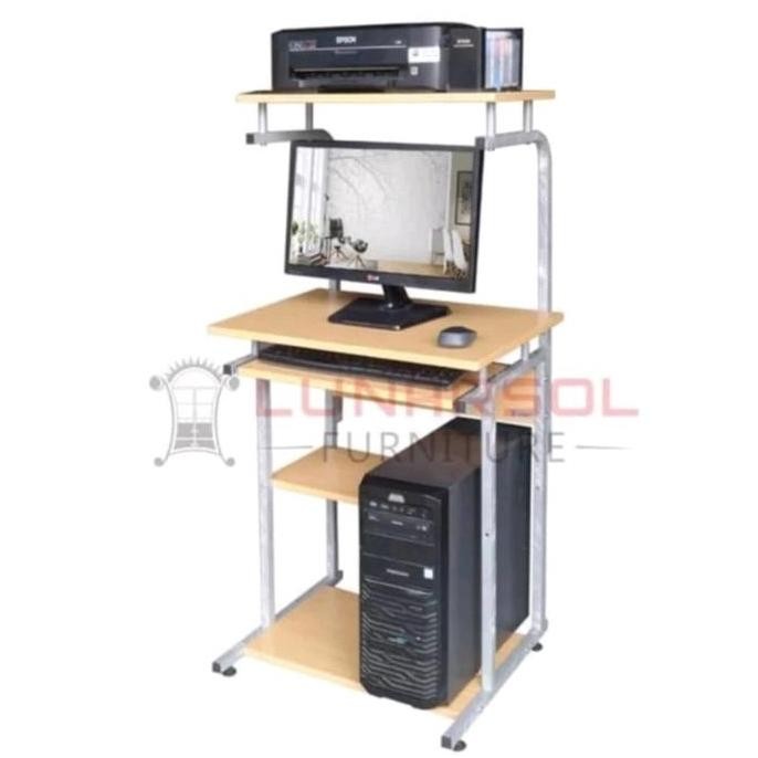 Meja Komputer Kaki Besi HUGA 905 LUNARSOL Furniture Minimalis Table [terbaik]