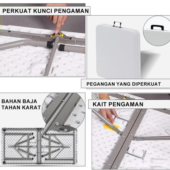Meja Lipat Panjang Meja Portable Meja Makan Meja Belajar Meja Komputer Laptop Serbaguna Meja Taman M
