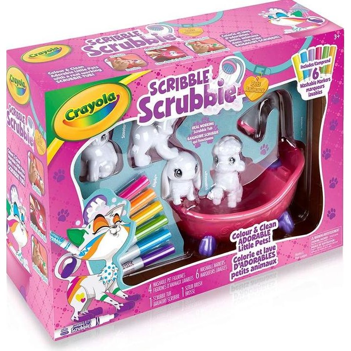 

ready CRAYOLA SCRIBBLE SCRUBBIE 6 WASHABLE MARKERS COLOR & CLEAN LITTLE PET