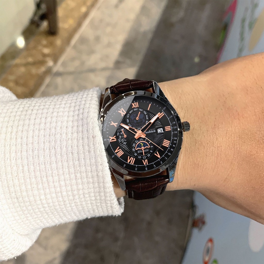 Jam Tangan Vintage Pria Non-Mekanik Fashion Penunjuk Jam Tangan Pria Quartz