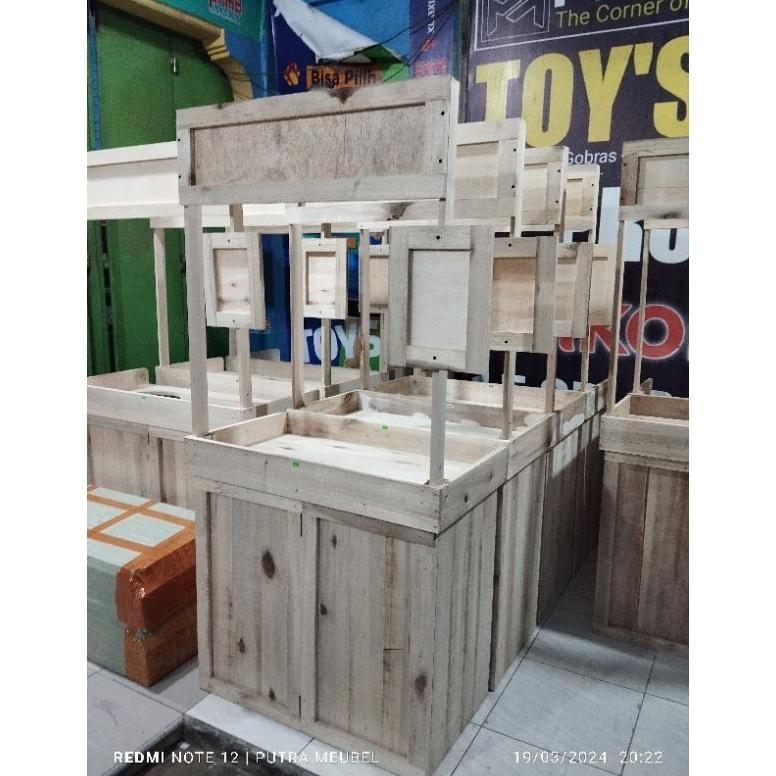 marr promo meja booth portable / meja gerobak lipat full kayu p83xl46