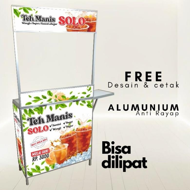 xenn booth portable alumunium custom bebas request meja lipat jualan