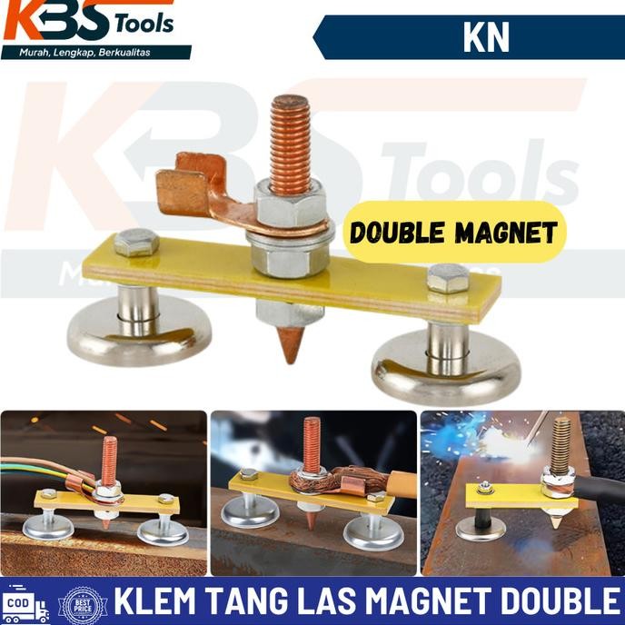 NEW Klem Tang Las Magnet Double Konektor Kabel Massa Mesin Las Listrik - Stang massa Travo Las