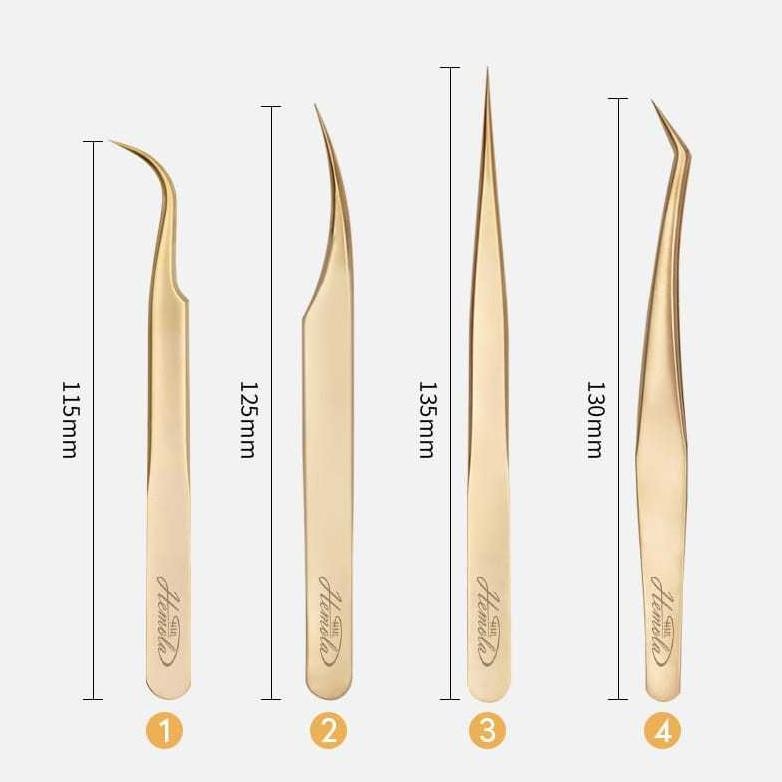 Promo Hemola Pinset Gold Pinset Eyelash Extension Good Quality / Hemola Pinset Dolphin Gold Feather 