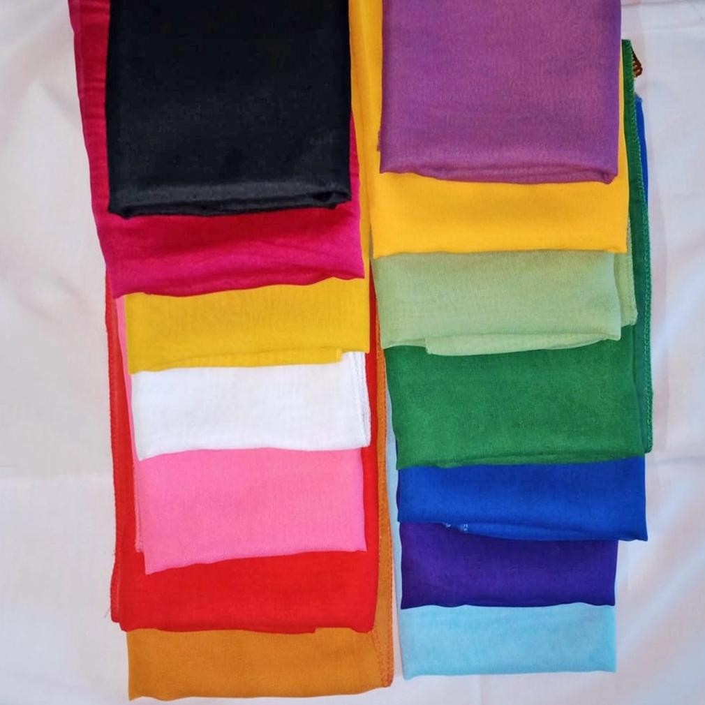 Selendang Bali Sampur Kain Tari Senteng Warna Warni Panjang Sifon Polos Untuk Dewasa 2 Meter / Selen