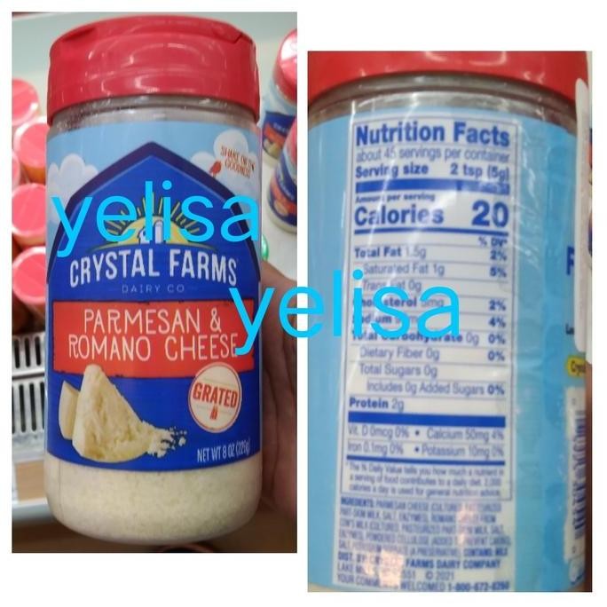 

Sale Crystal Farms Parmesan & Romano Cheese Shaker 226Gr