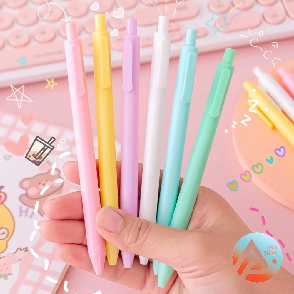 

BARU APEN PULPEN CETEKAN MACARON PENA WARNA PASTEL LUCU TINTA HITAM ALAT TULIS SEKOLAH KANTOR PEN ATK
