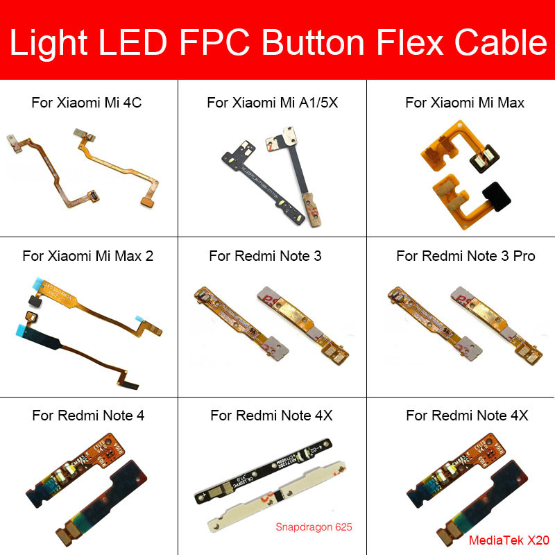 Lampu belakang led tombol fpc untuk xiaomi redmi mi max 2 note a1 5x mi 4c sensor kedekatan cahaya u