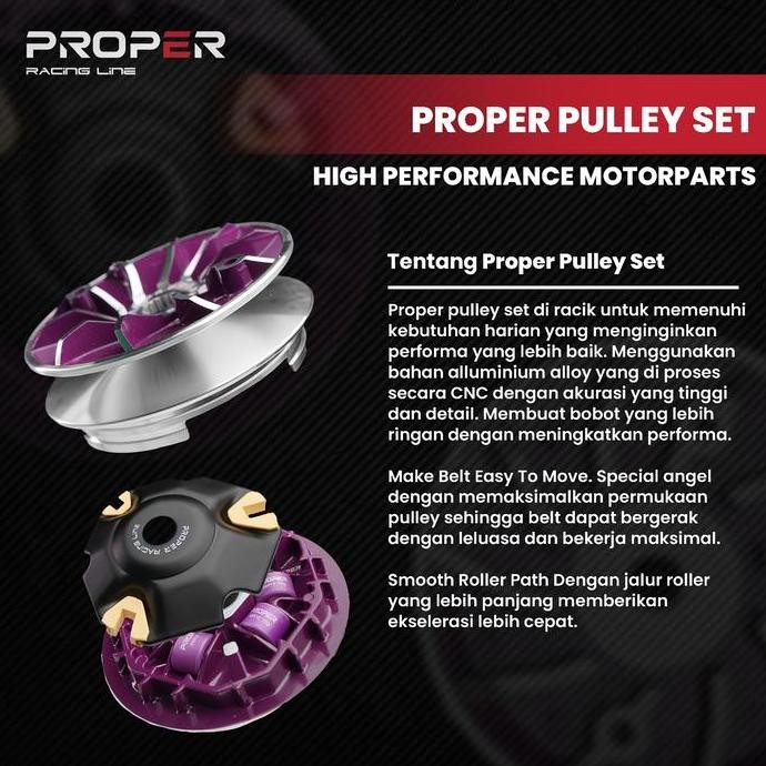 PULLEY SET PULLY RUMAH ROLLER PROPER RACING AEROX 155 NMAX 155 LEXI 125 LX 155 NEW AEROX OLD NMAX NE