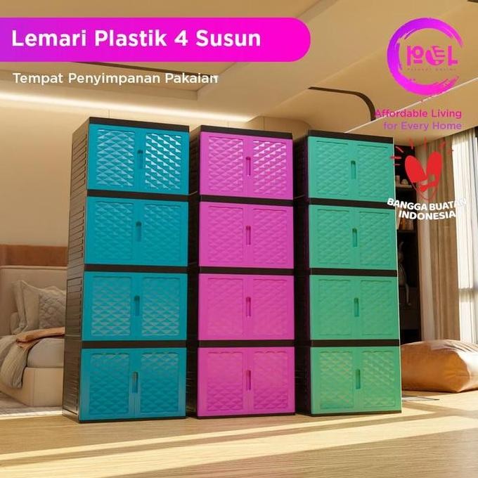 [Pol] Cod  Lemari Plastik Jumbo 3 - 4 Susun | Lemari Pakaian Plastik | Lemari Plastik Susun | Lemari