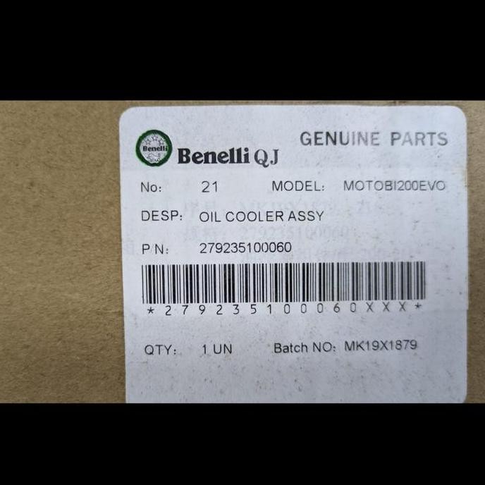 Sparepart Benelli Motobi 200 Evo - Oil Cooler Assy 279235160