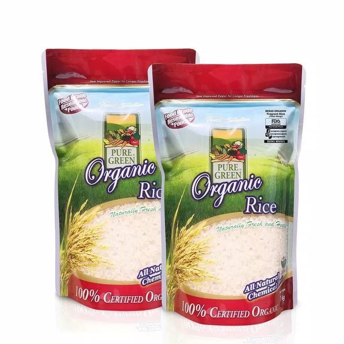 

Puregreen Organic Rice Beras Organik Pulen Wangi Paket 2 X 1 Kg