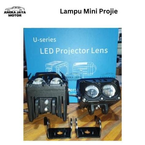 Lampu LED Mobil 2 Mata Lampu Projie LED Cree Dual Mini Projie U Series 2 warna Car fog lamp