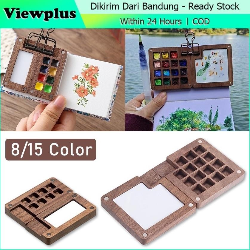 

Mini Palette Wooden Magnetic / Color Palette Disk Magnetic Wooden / Magnetic Wooden Palette For Watercolor / Palette Palete Kayu Mini Watercolor SV9