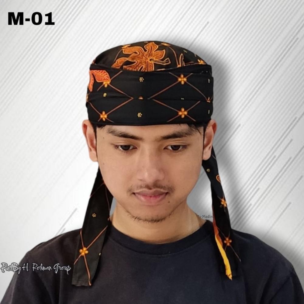 Peci Imamah Instan Khas Sunda Motif Batik Hitam AST